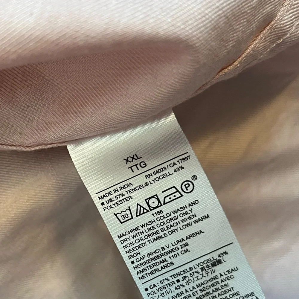 Banana Republic Mens XXL Standard Fit Pale Pink Linen Button Down Spring Shirt